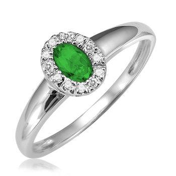 10K white gold with Diamonds & Emerald - BellemareDugasJoaillerie