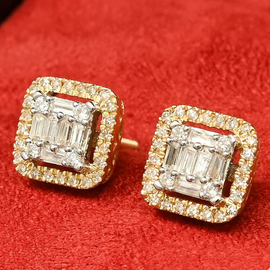 Classic Gold Diamond Stud Earrings in 14k - BellemareDugasJoaillerie