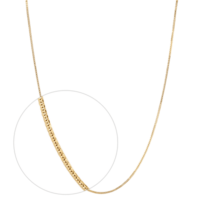 Cube Link Chain 18 inch 1mm in 14k Yellow Gold - BellemareDugasJoaillerie