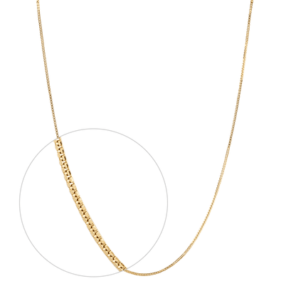 Cube Link Chain 18 inch 1mm in 14k Yellow Gold - BellemareDugasJoaillerie