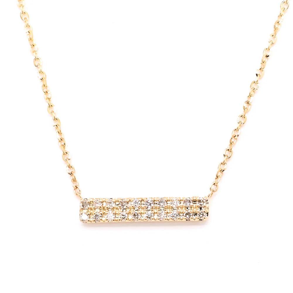 Diamond Bar Necklace in 14k Yellow Gold - BellemareDugasJoaillerie