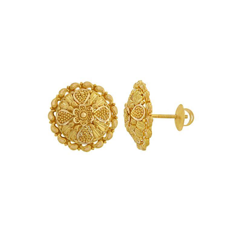 Floral stud earrings in 22k Gold - BellemareDugasJoaillerie