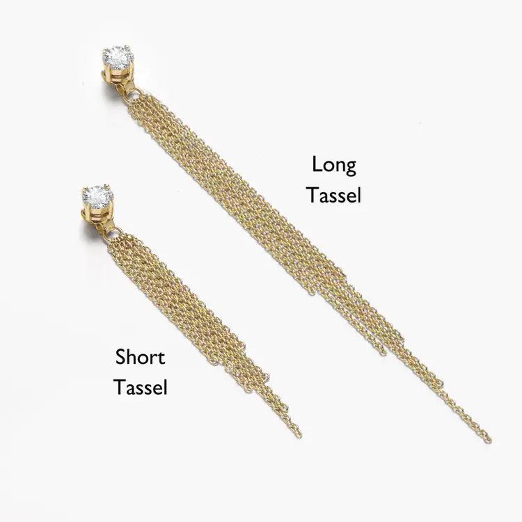 Free Chain Long Tassel Stud Earrings - BellemareDugasJoaillerie