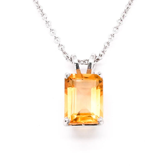 gold, white gold, 10k gold, gold chain, pendant, gold pendant, citrine, citrine necklace, citrine pendant