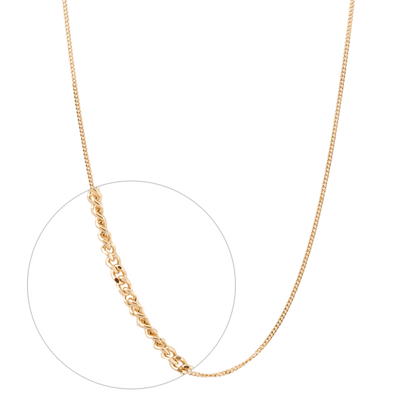 Gourmette style Gold Chain 18 inch in 14k gold - BellemareDugasJoaillerie