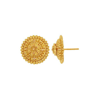 Large Floral stud earrings in 22k Gold - BellemareDugasJoaillerie