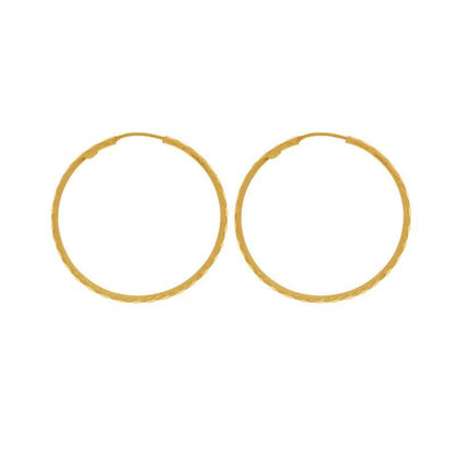 Large Textured Hoops in 22k Gold - BellemareDugasJoaillerie