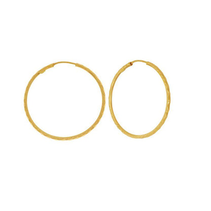 Large Textured Hoops in 22k Gold - BellemareDugasJoaillerie