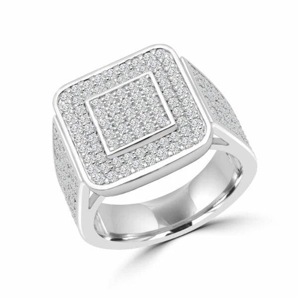 Men's Status Ring in 10k White Gold - BellemareDugasJoaillerie