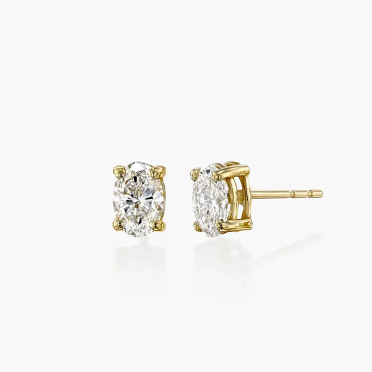 Diamond Stud Earrings 14k Solid Gold - BellemareDugasJoaillerie