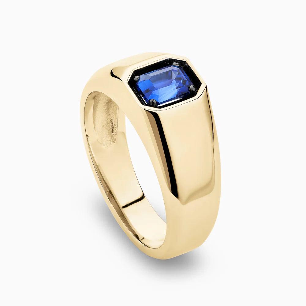 Prestige Blue Sapphire Signet Ring - BellemareDugasJoaillerie