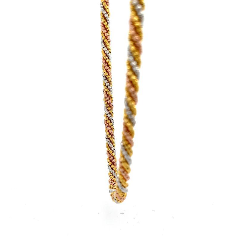 Trinity Gold Chain in 22k Yellow, White and Rose Gold - BellemareDugasJoaillerie